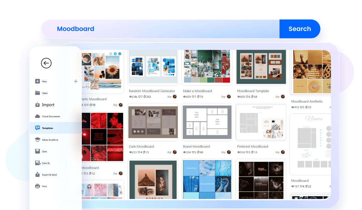 edrawmax moodboard templates