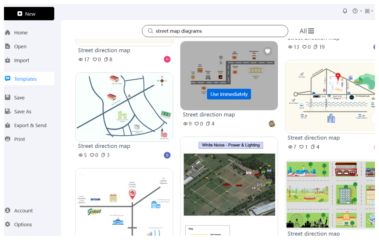 free street map templates