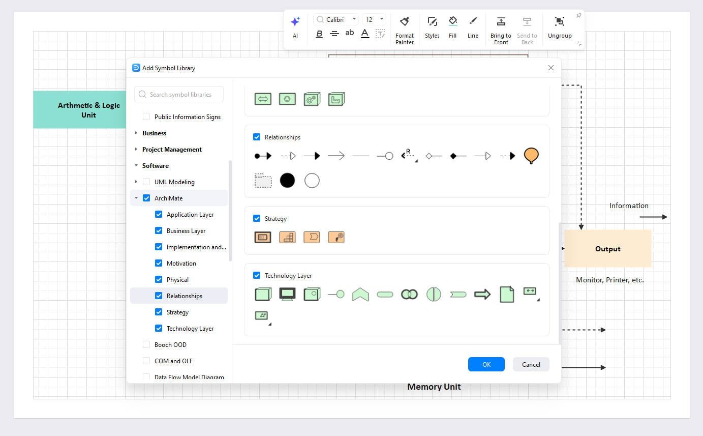 EdrawMax symbols for technical infrastructure