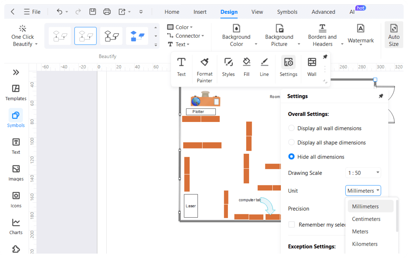 herramientas de personalización de dibujos técnicos