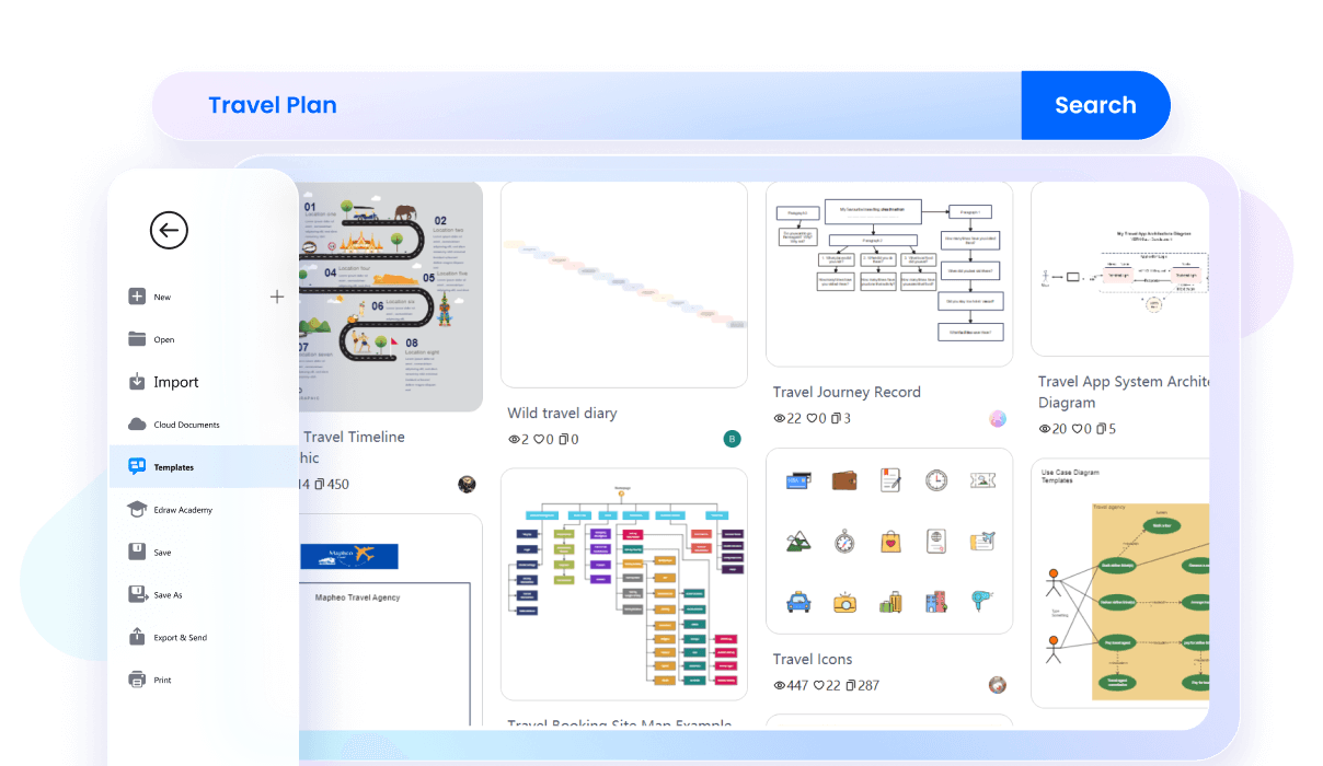 collection of templates in edrawmax