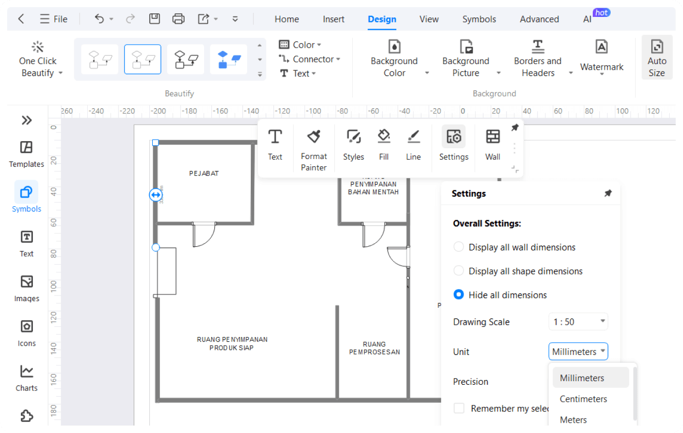 adjust the floor plans
