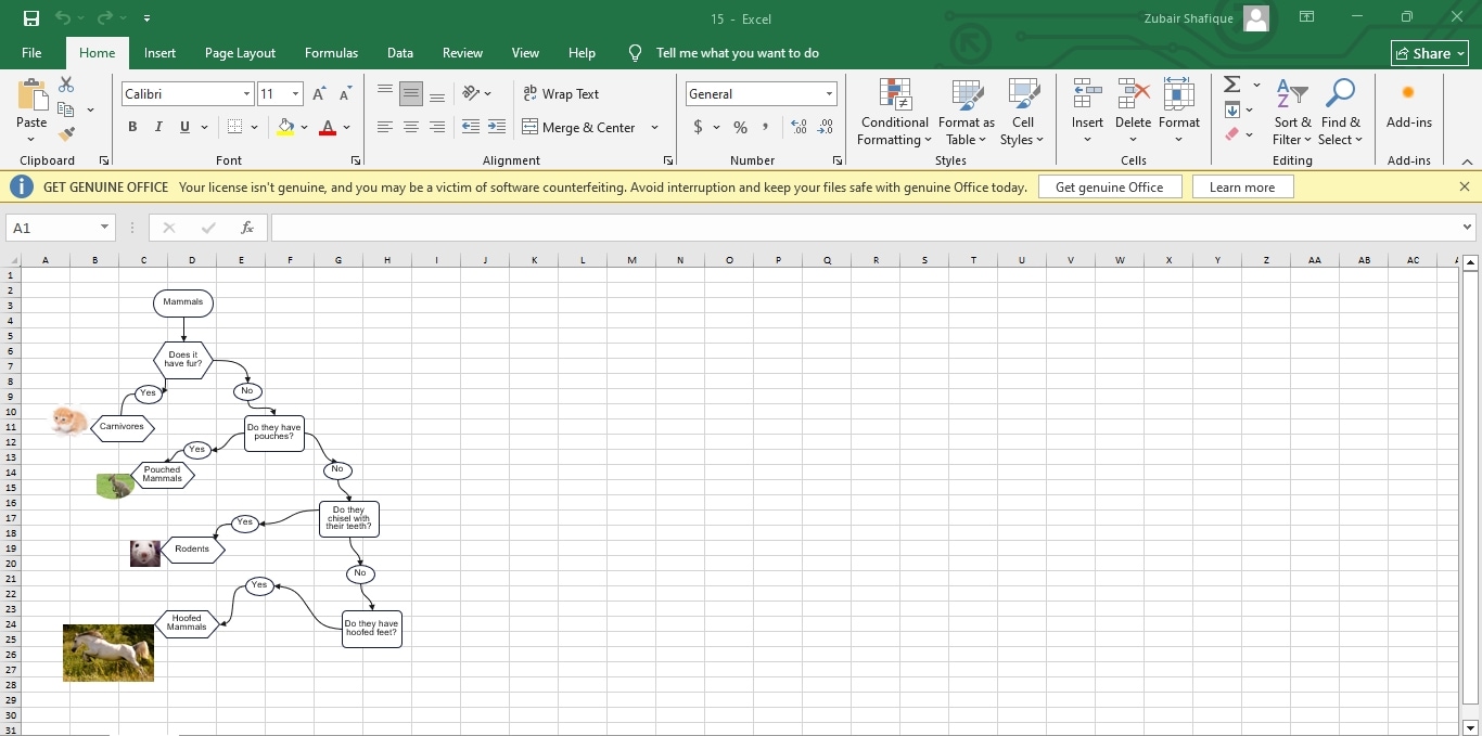 decision tree excel template