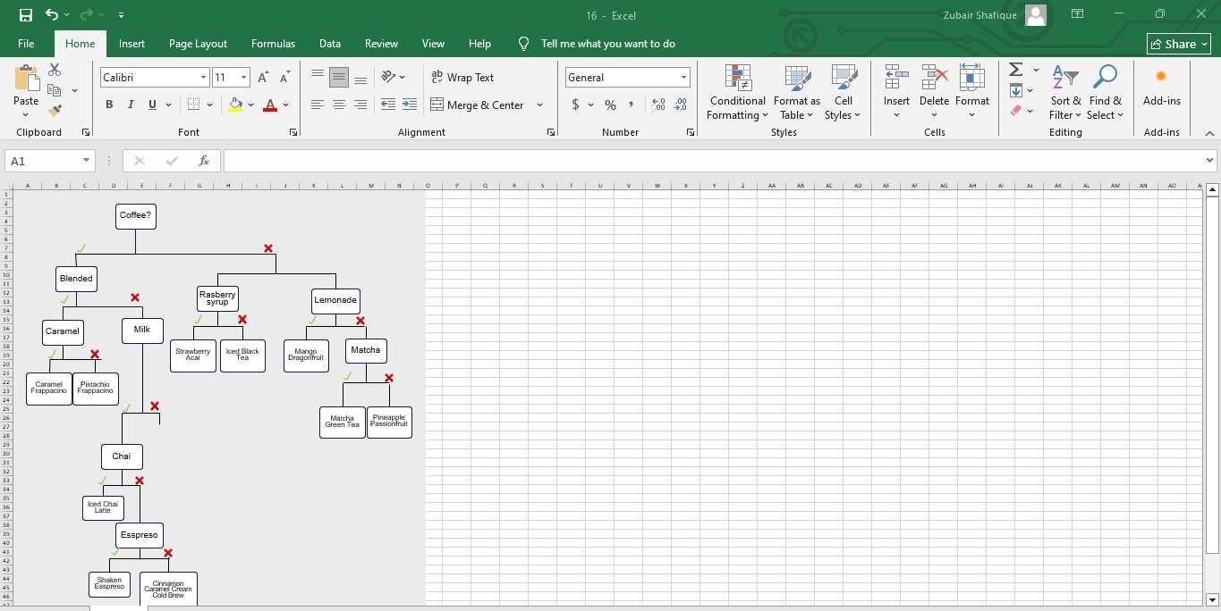 decision tree excel template