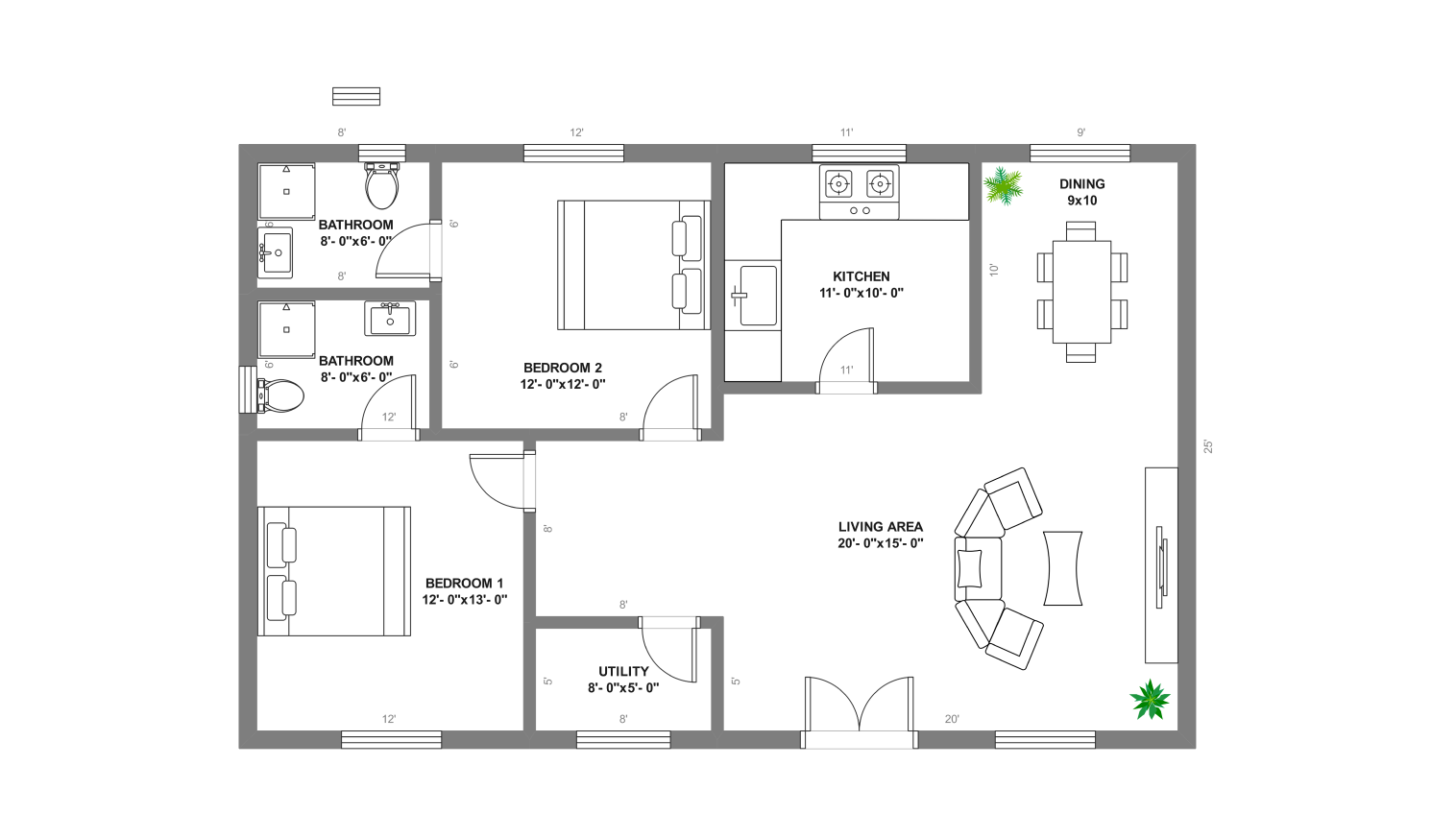 Floor Plan 1000 Square Feet House Plan Infoupdate