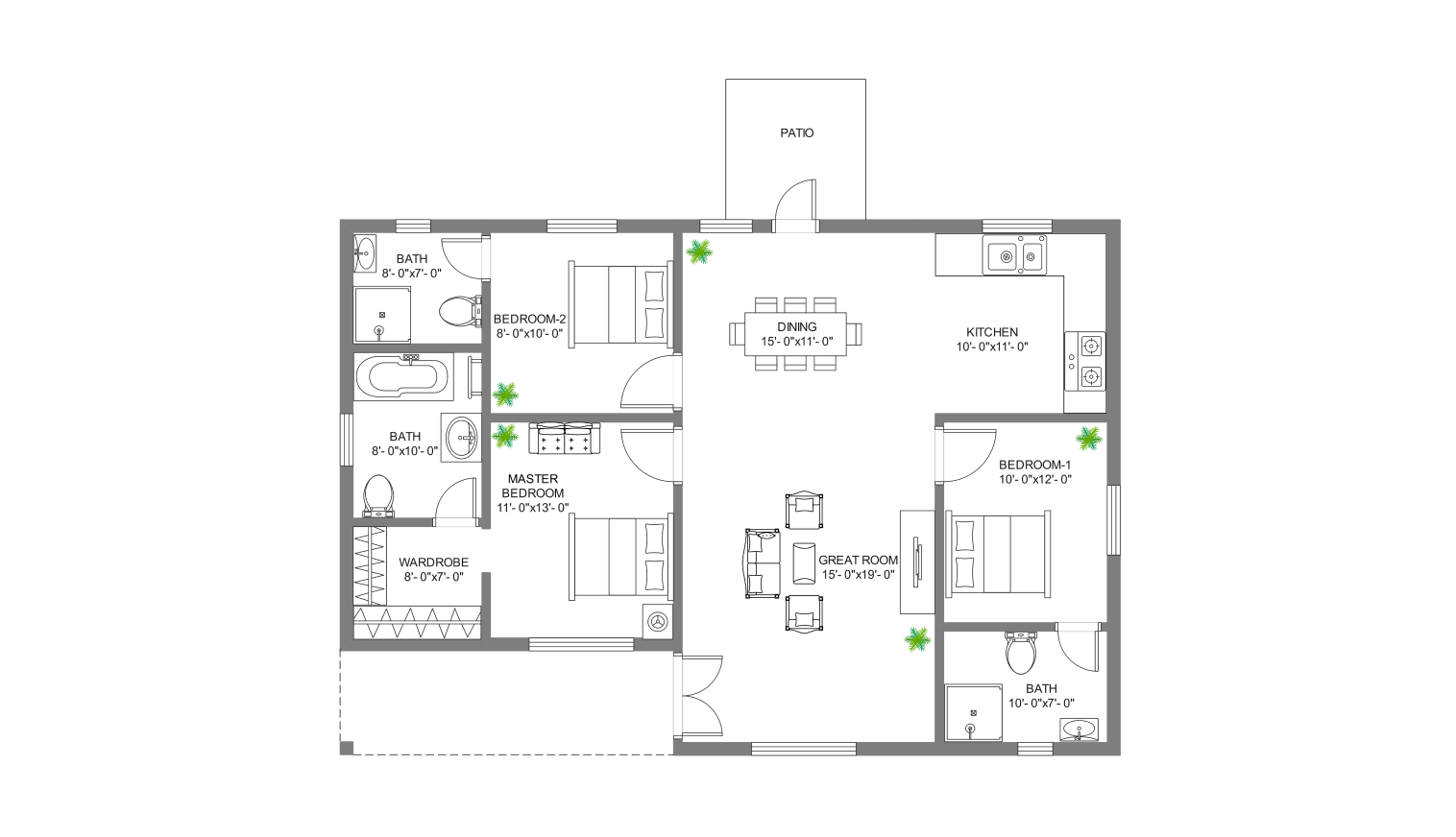 1200 square foot floor plan