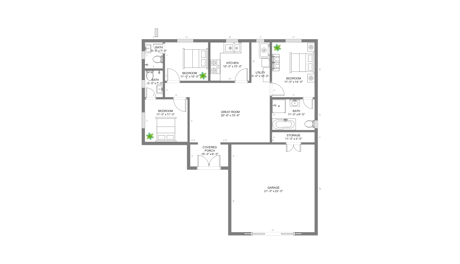 1500 sq. ft. floor plan