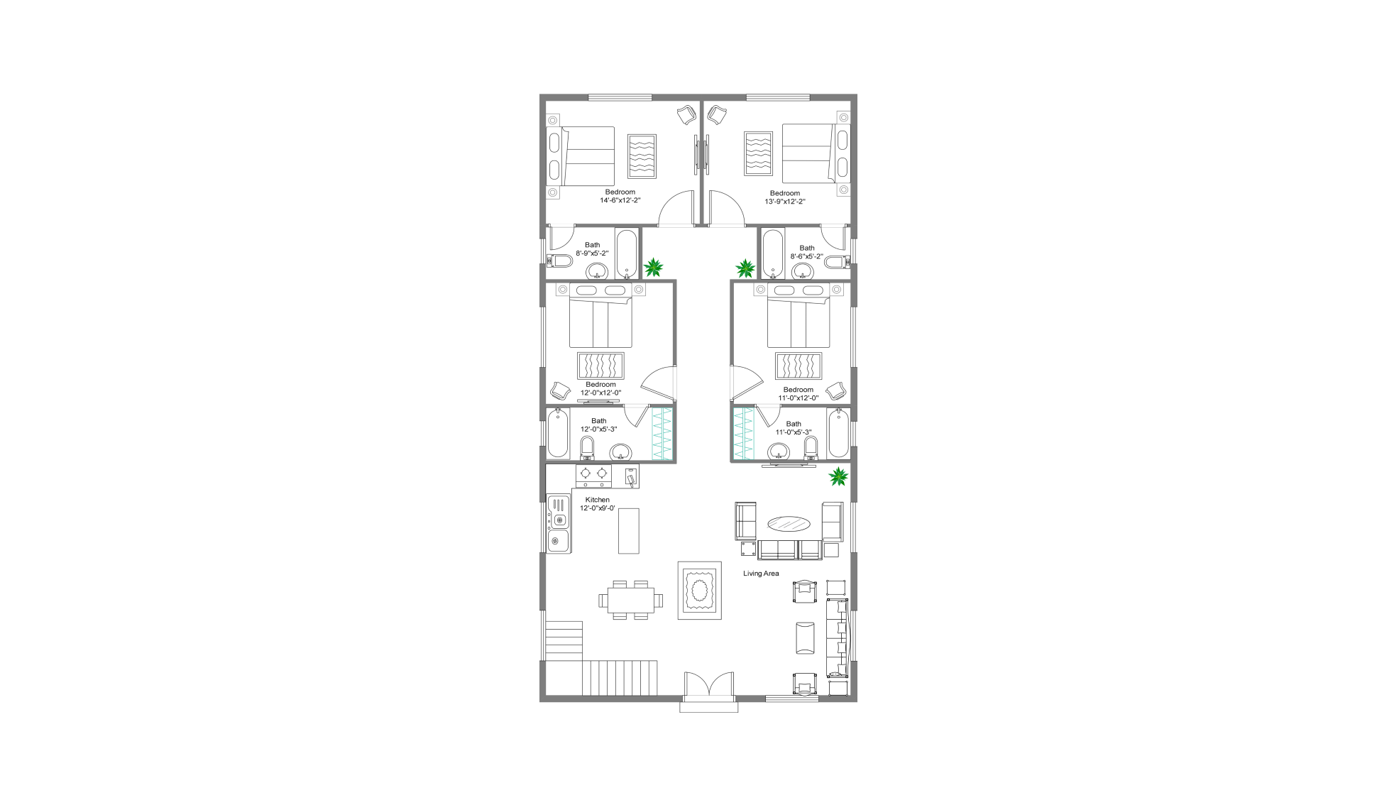 1800-sq.ft floor plan in Edrawmax Template library