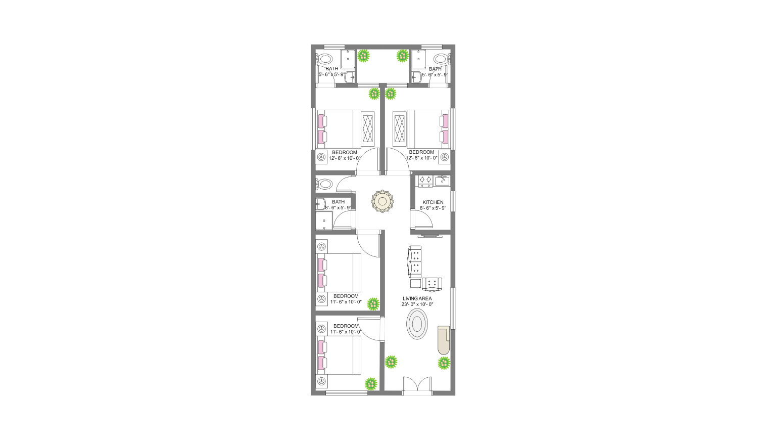 20x50 sq.ft Floor Plan for hotel