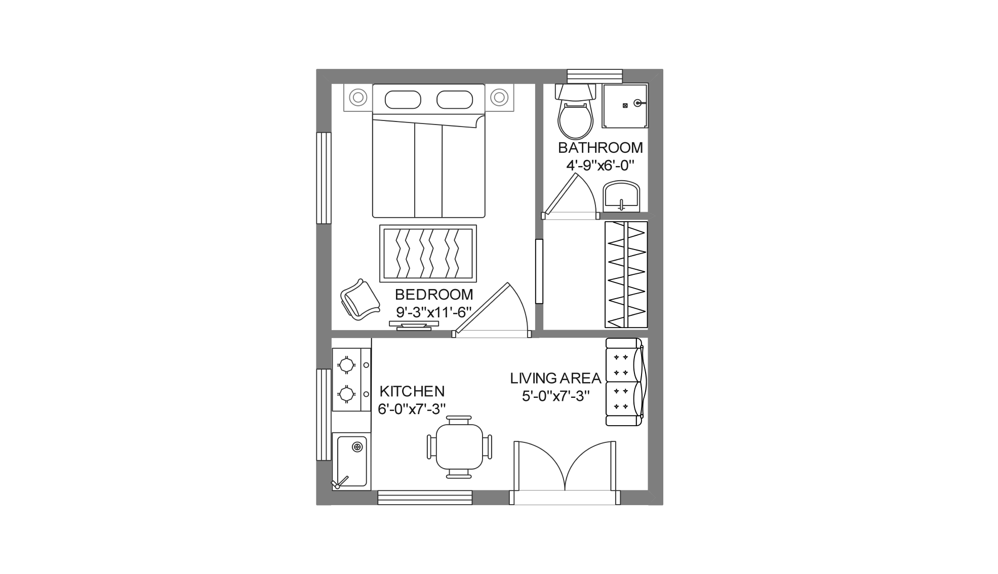 300-sq.ft floor plan in Edrawmax Template library