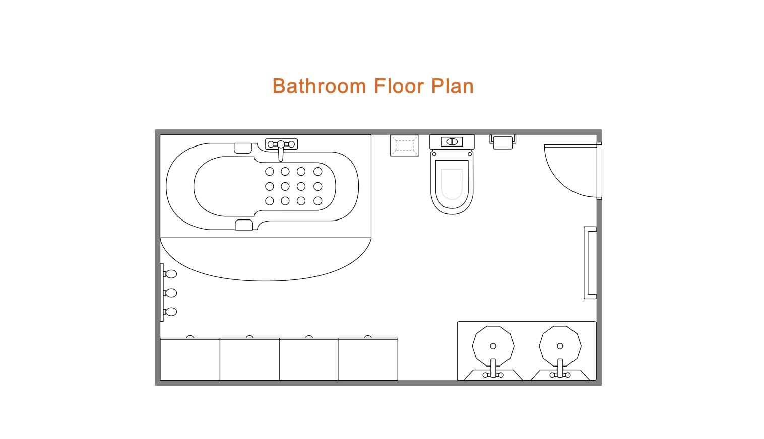 bathroom floor plan on Edrawmax