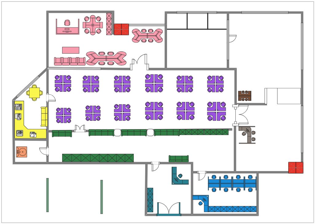 Colorful Office Floor Plan Template