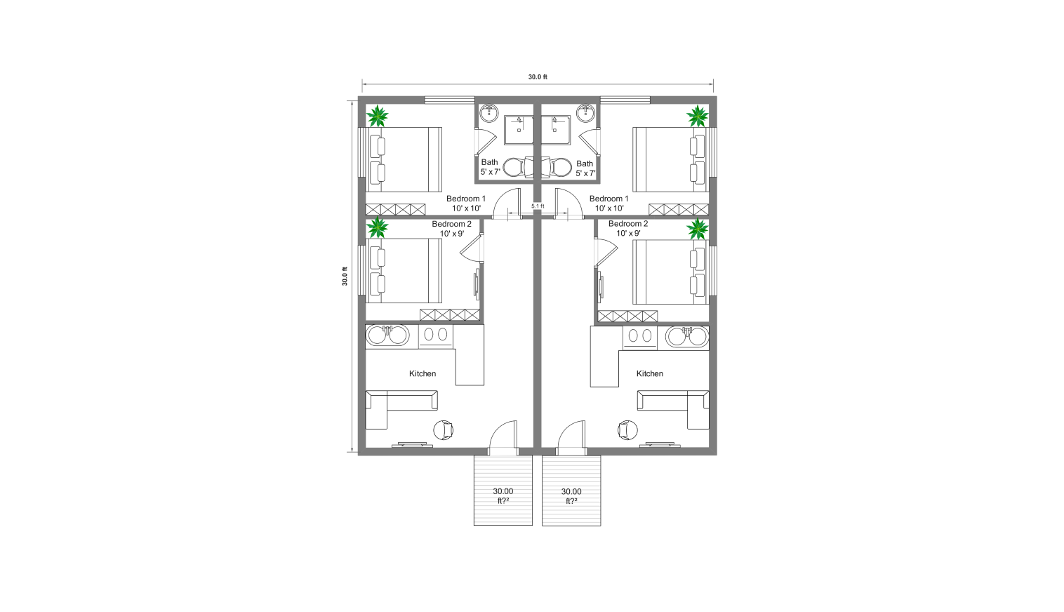 duplex floor plan on Edrawmax