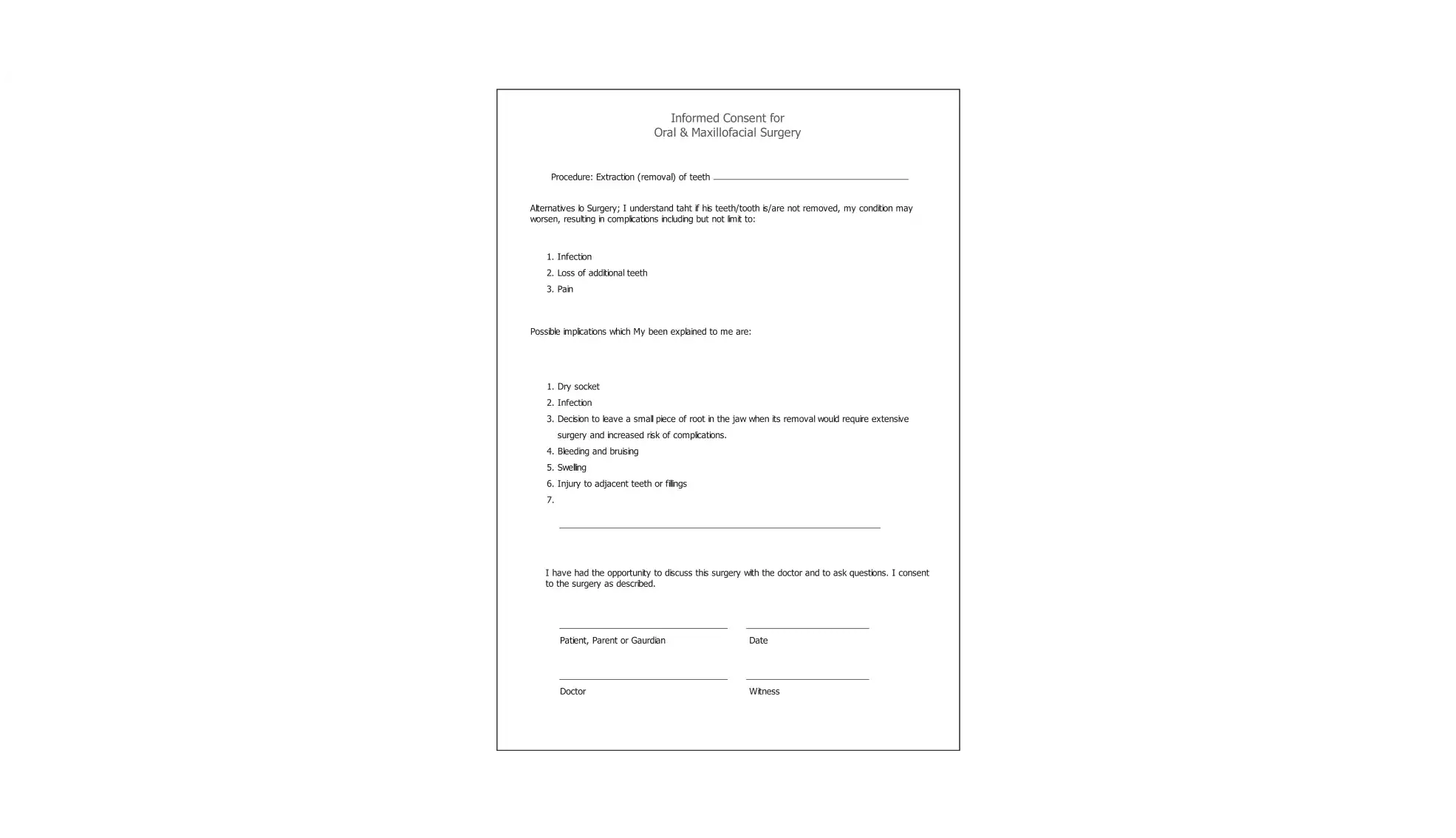 medical consent form example