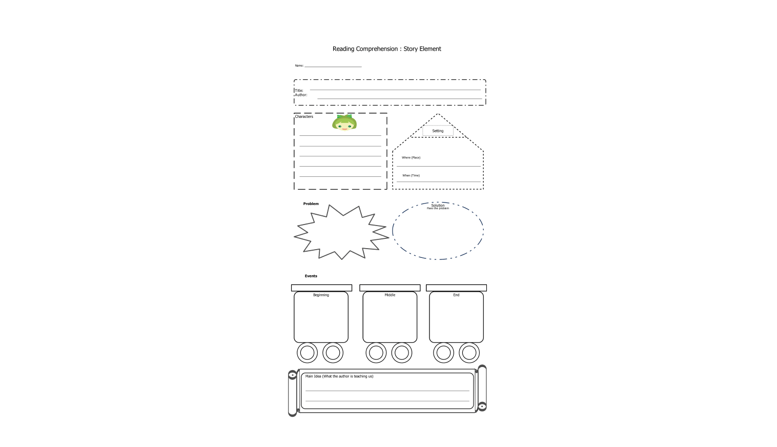 Story elements graphic organizer example