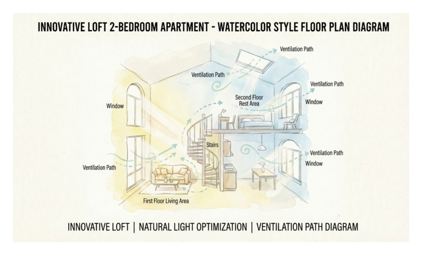 Free Loft Apartment Ventilation and Natural Light Diagram