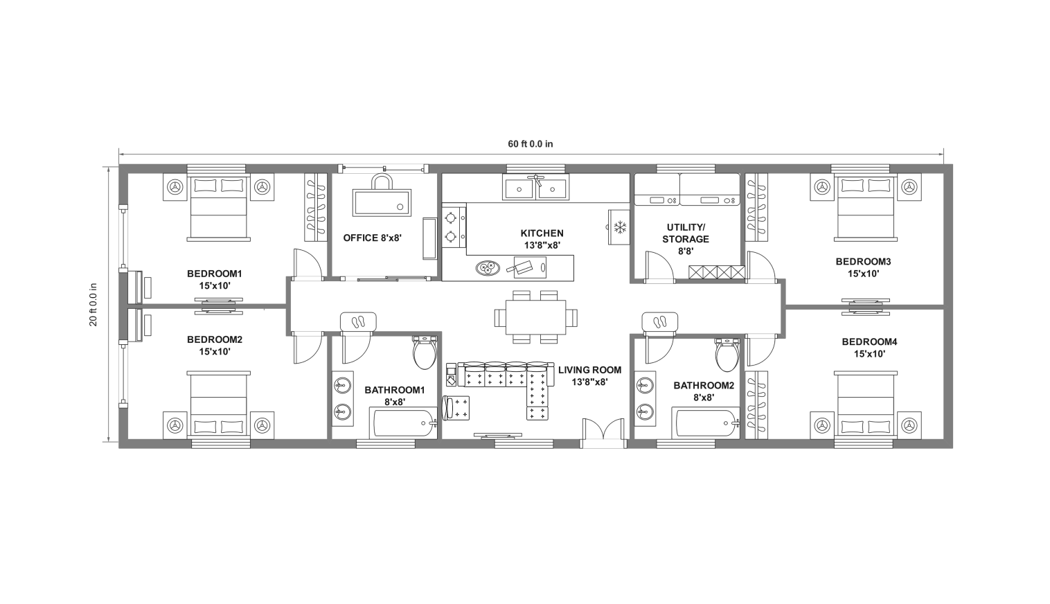 minimalist floor plan on edrawmax