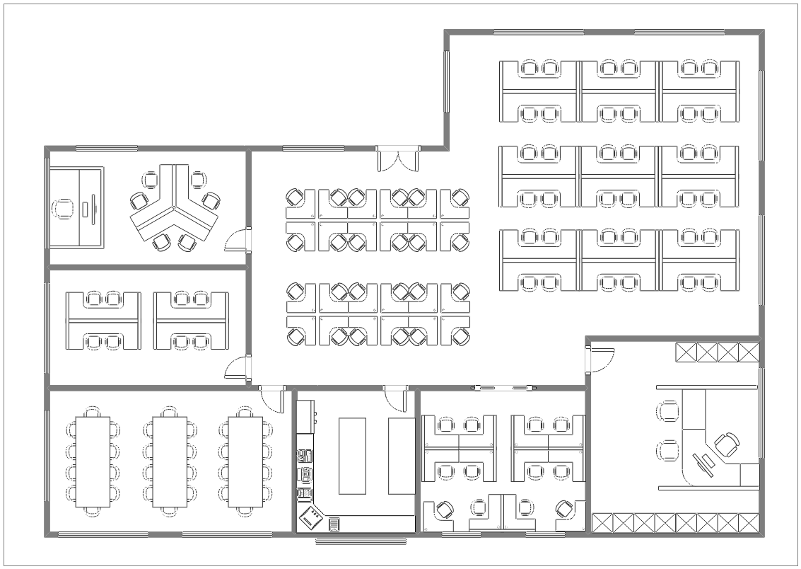Free Office Layout for Managers and Employees