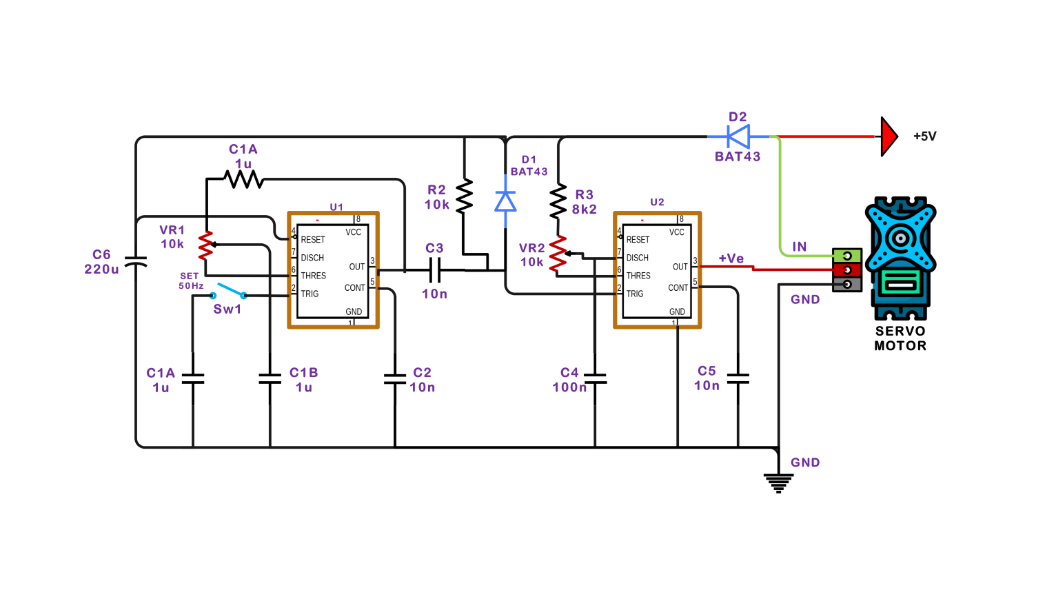 Servo Motor circuit diagram