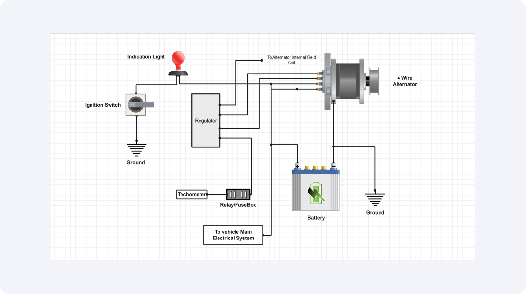 4 wire alternator delco chevy alternator wiring diagram