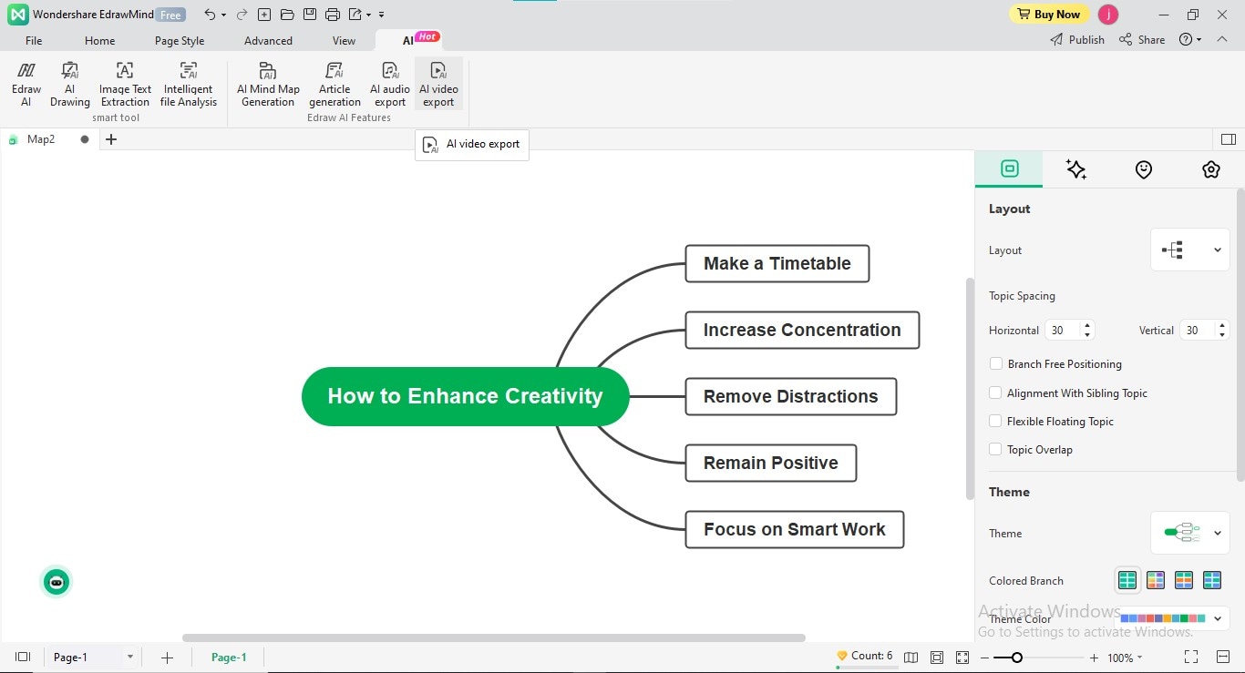 exportar video ia con edrawmind