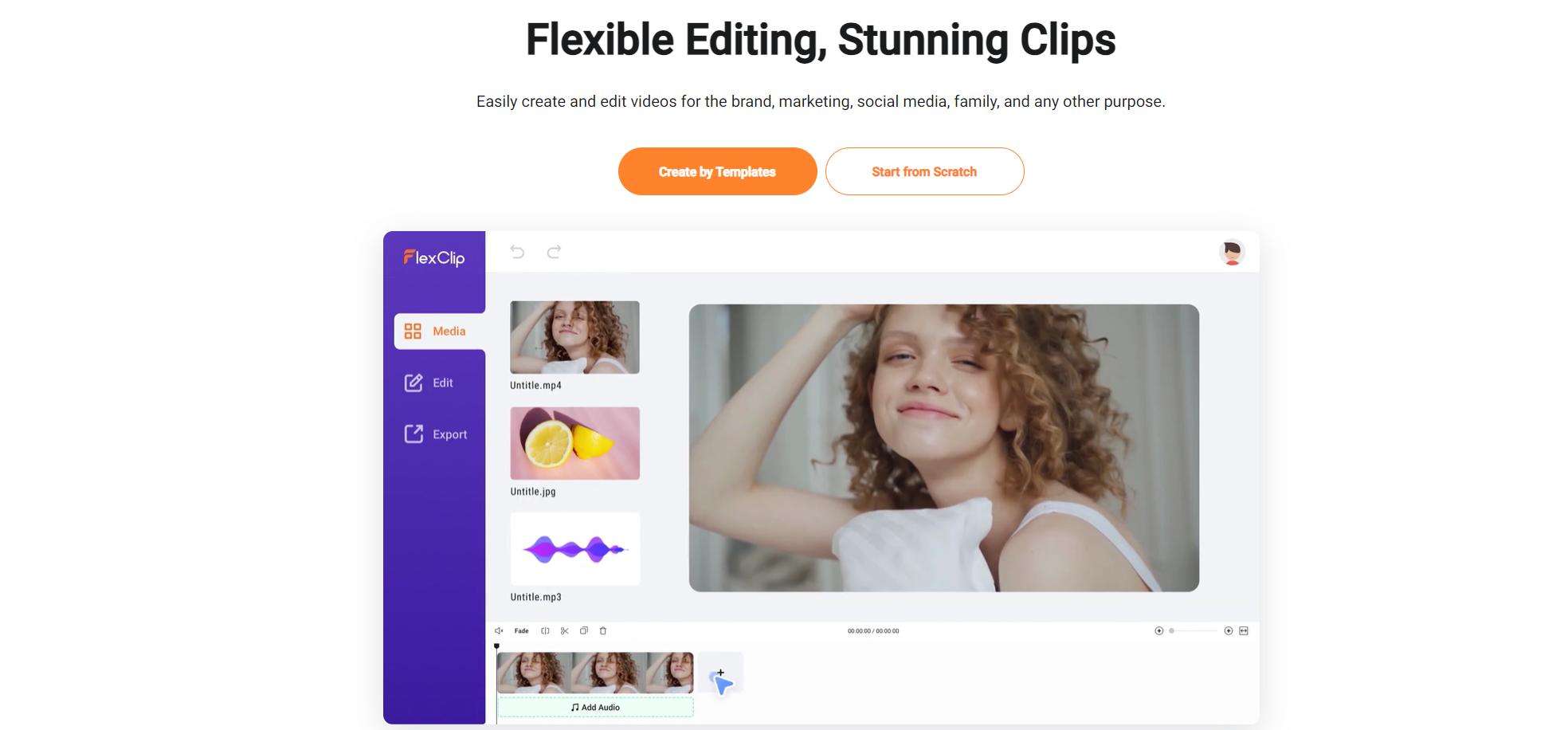 editor de vídeo flexclip ai