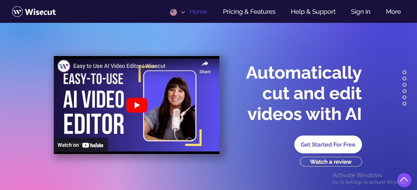 wisecut miglior editor video ai