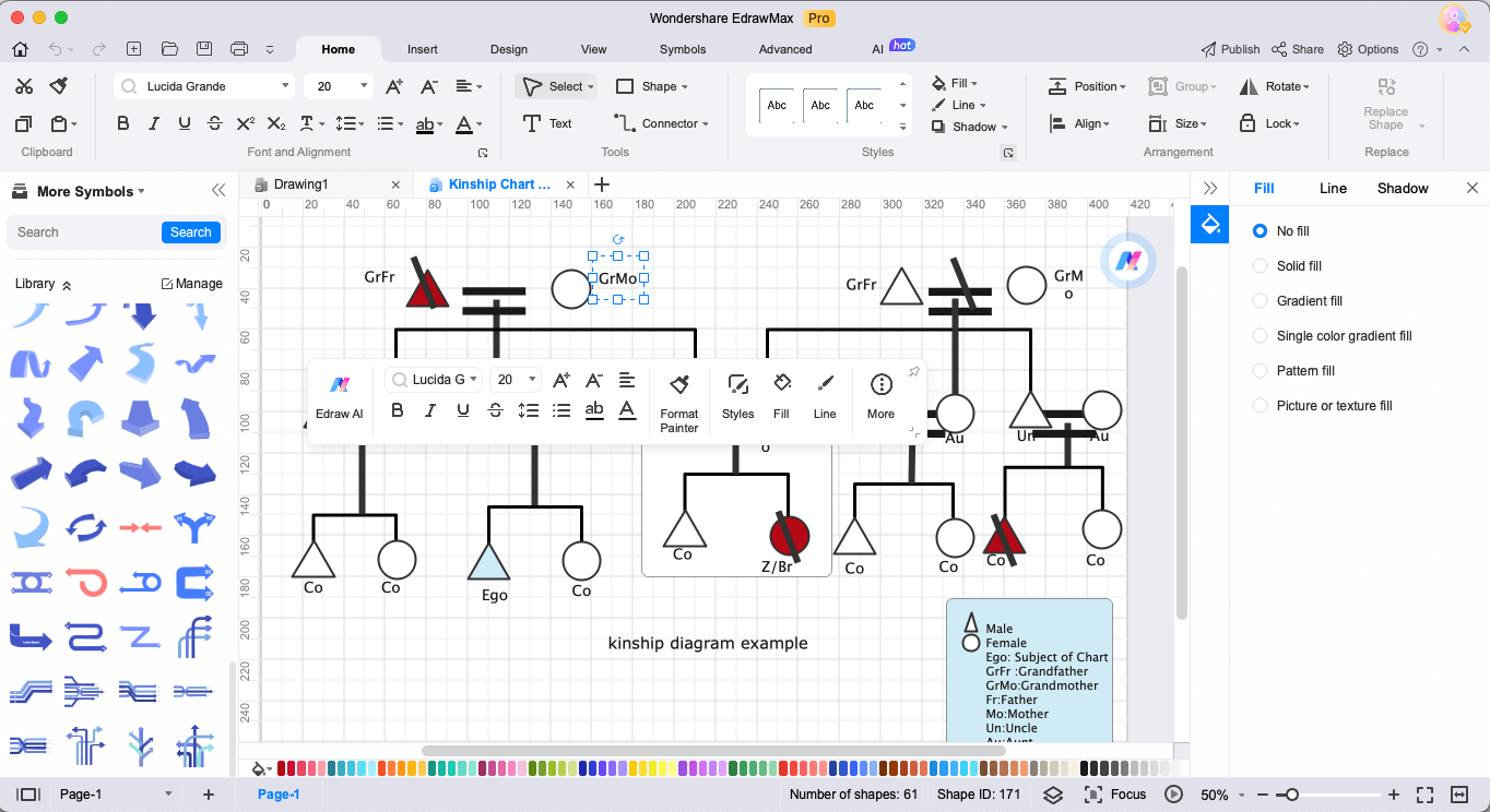 interface of edrawmind