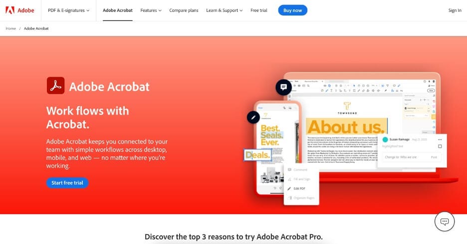 adobe acrobat webpage