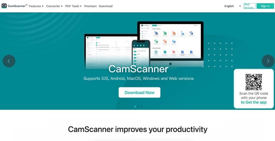 camscanner webpage