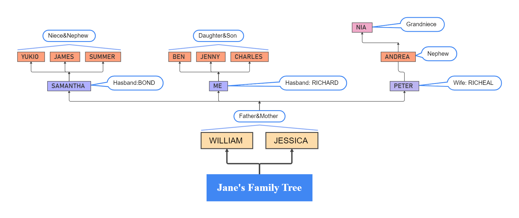 家系図の概念マップ