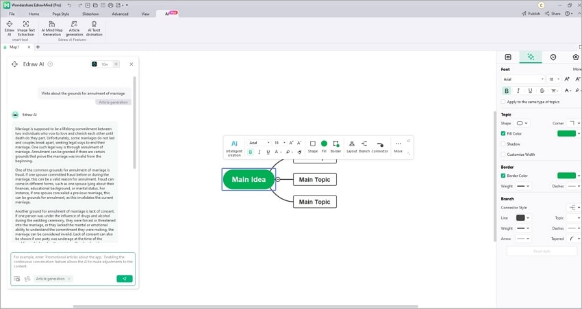 Interfaccia edraw ai