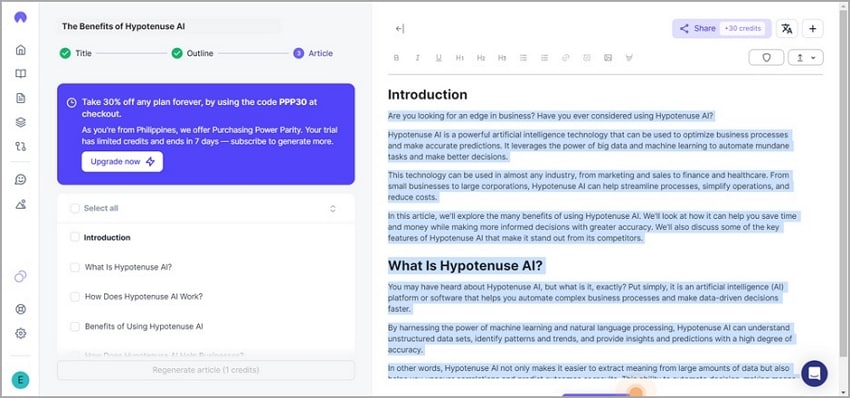 interfaz hypotenuse ai