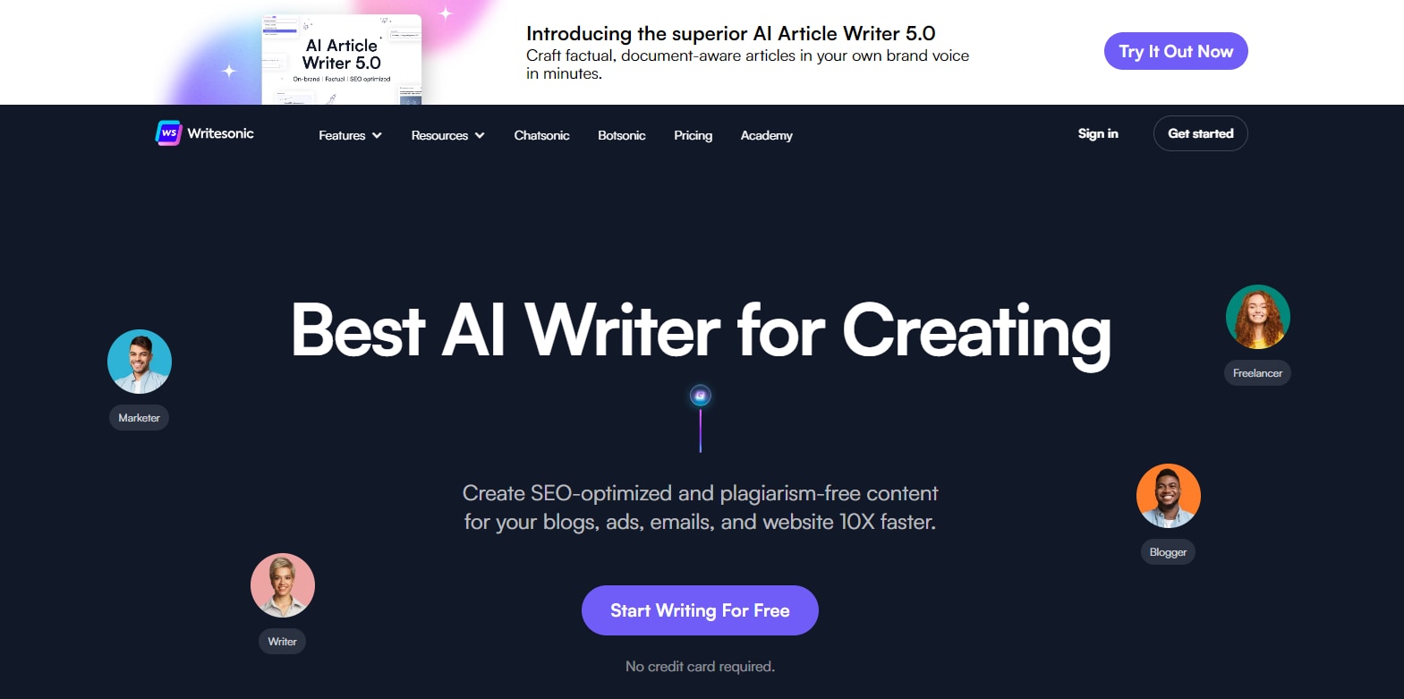 copywriting using writesonic