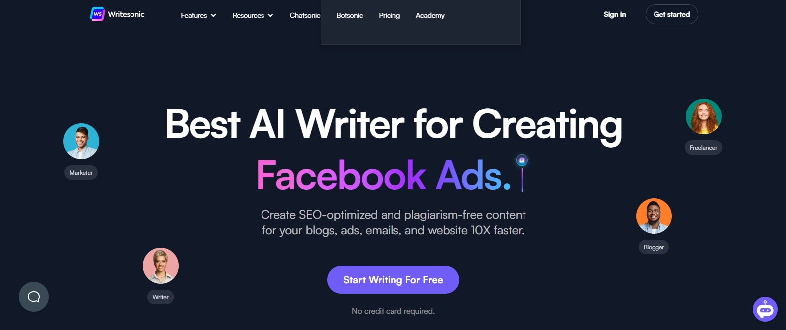 copywriting IA avec writesonic