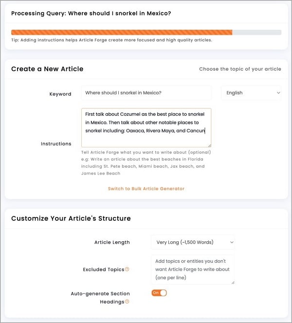 article forge interface