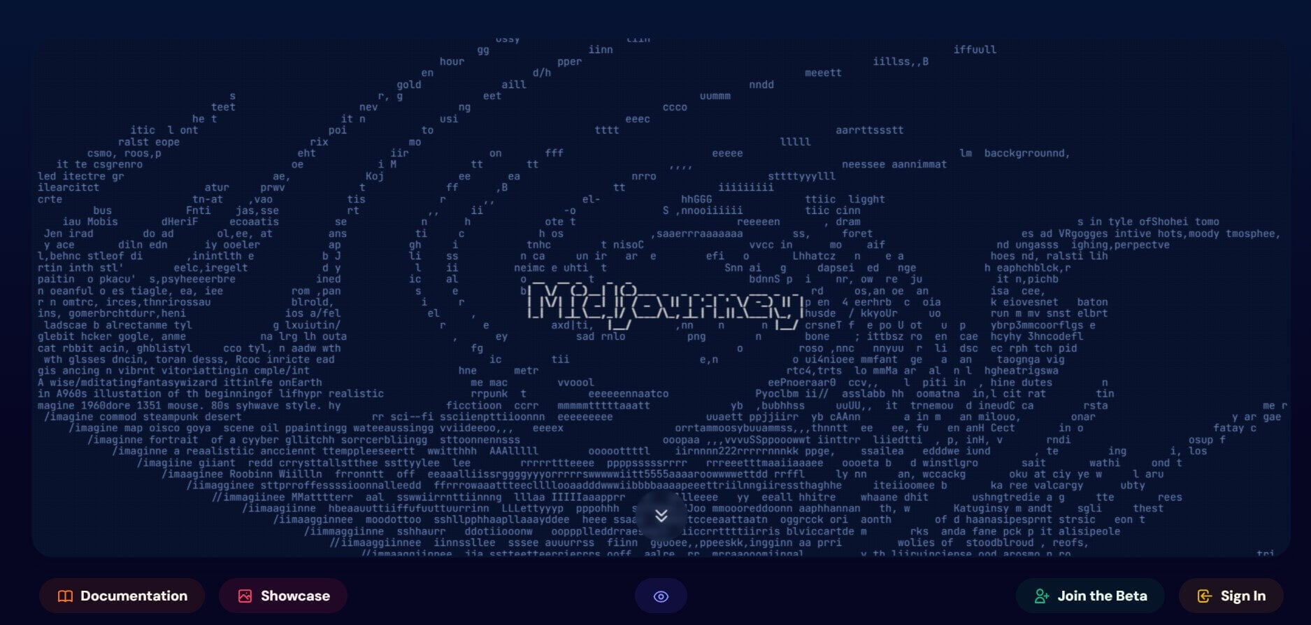 Midjourney AI home page