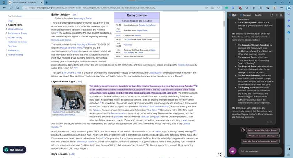 microsoft bing interface in microsoft edge