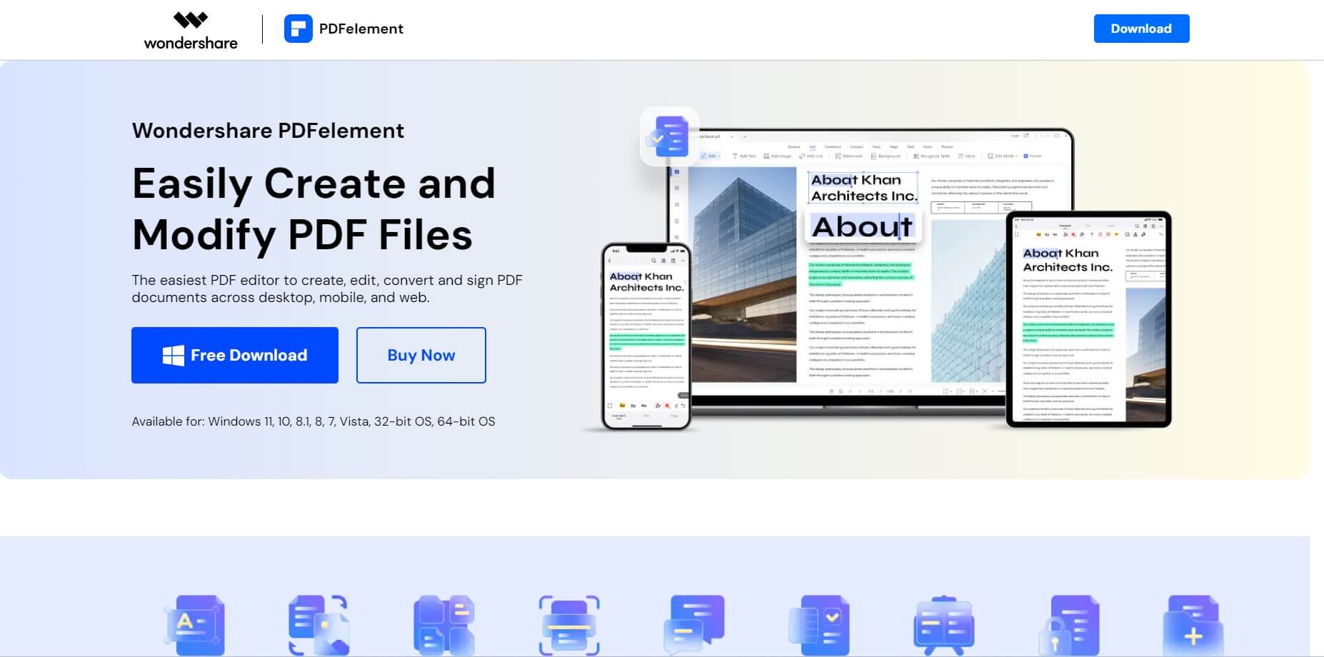 AI PDF Element home page 
