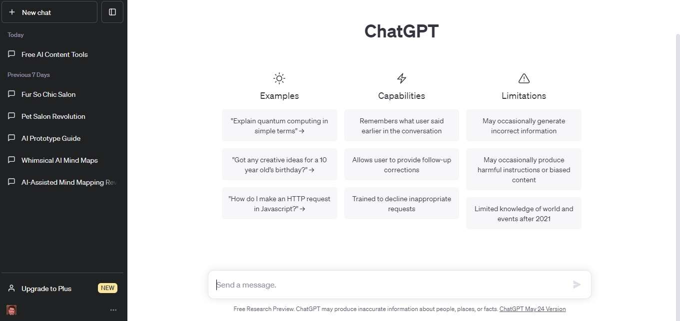 interfaccia utente openai chatgpt