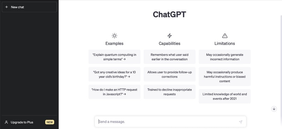 openai chatgpt interface