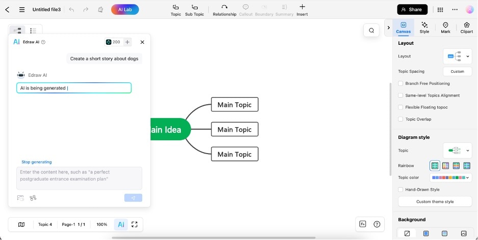 interfaz de chatbot IA de EdrawMind