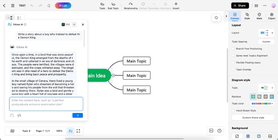 chatbot de ia on-line do edrawmind