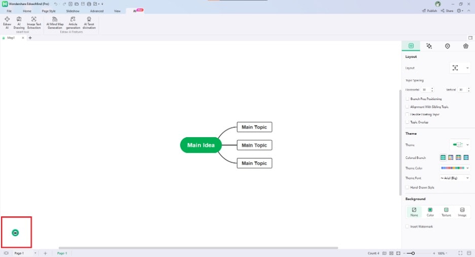 icono de robot verde de edrawmind ai 