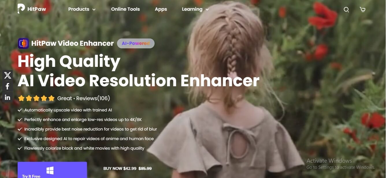 hitpaw IA video enhancer