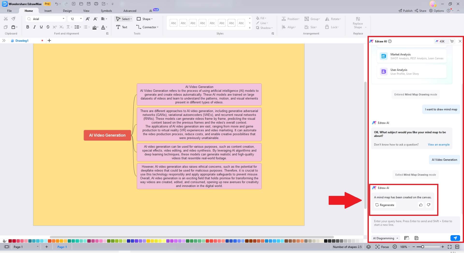 generación de diagramas de IA de EdrawMax