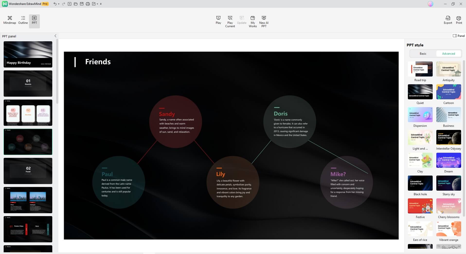 función de creación de ppt de IA de EdrawMind