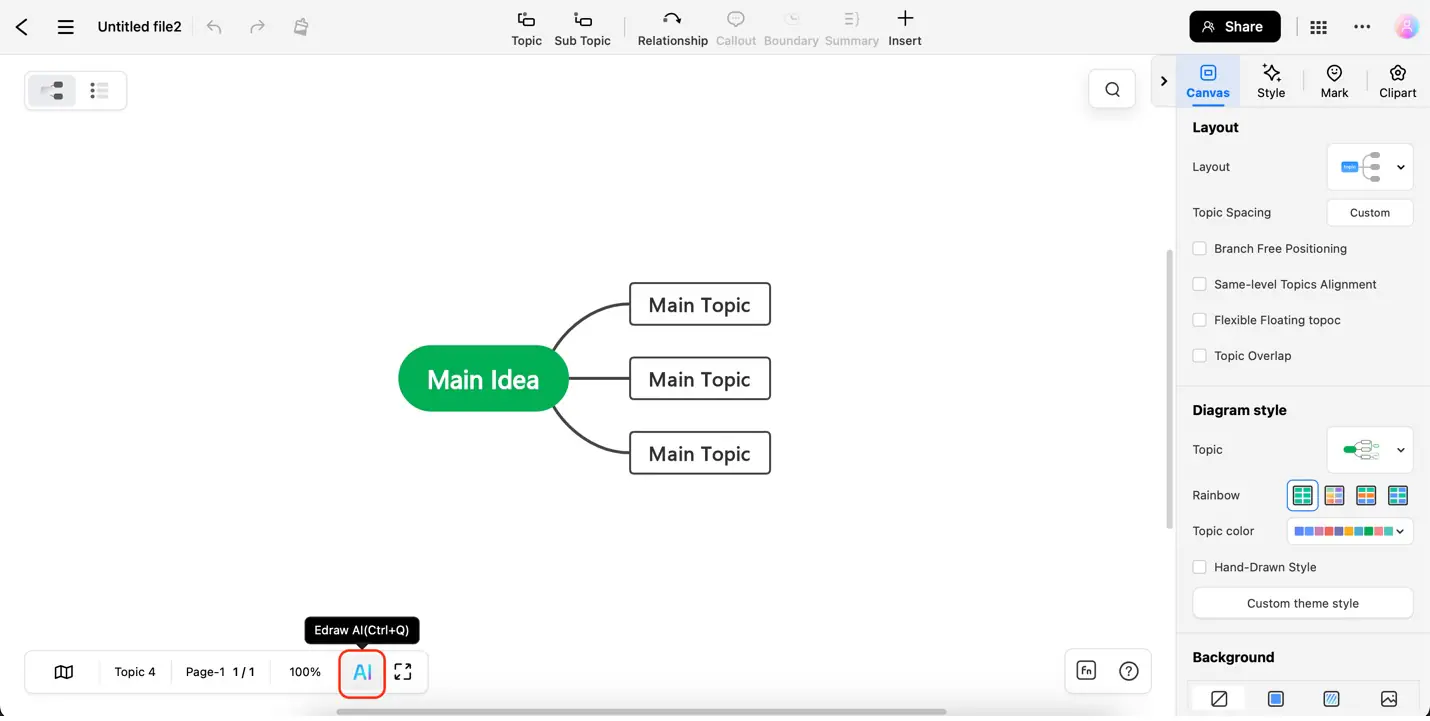 edrawmind online interface