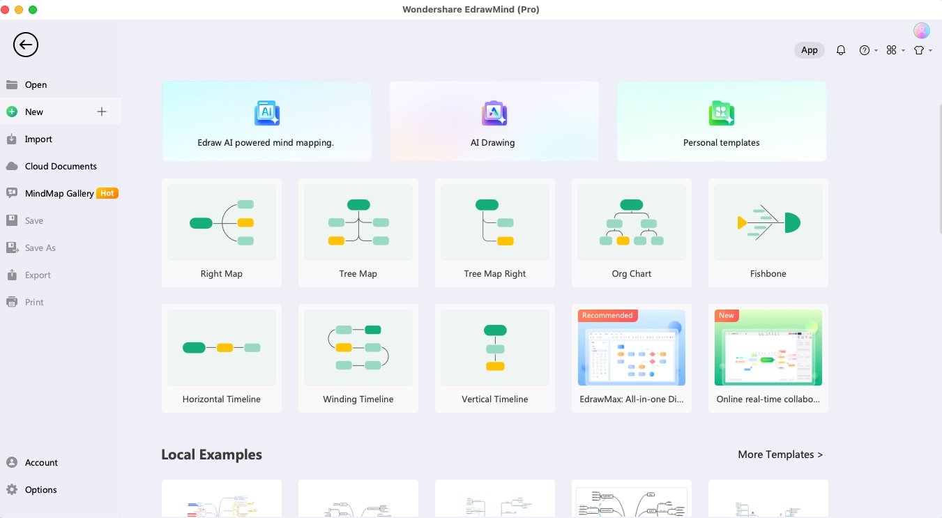 interface of edrawmind