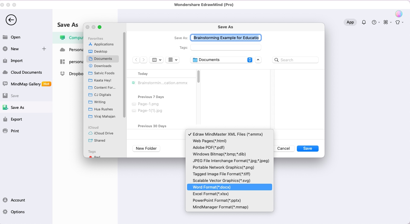 interface of edrawmind